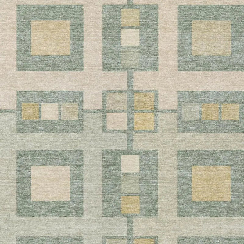 8' X 10' Sage And Green Geometric Washable Indoor Outdoor Area Rug Homeroots Outdoor