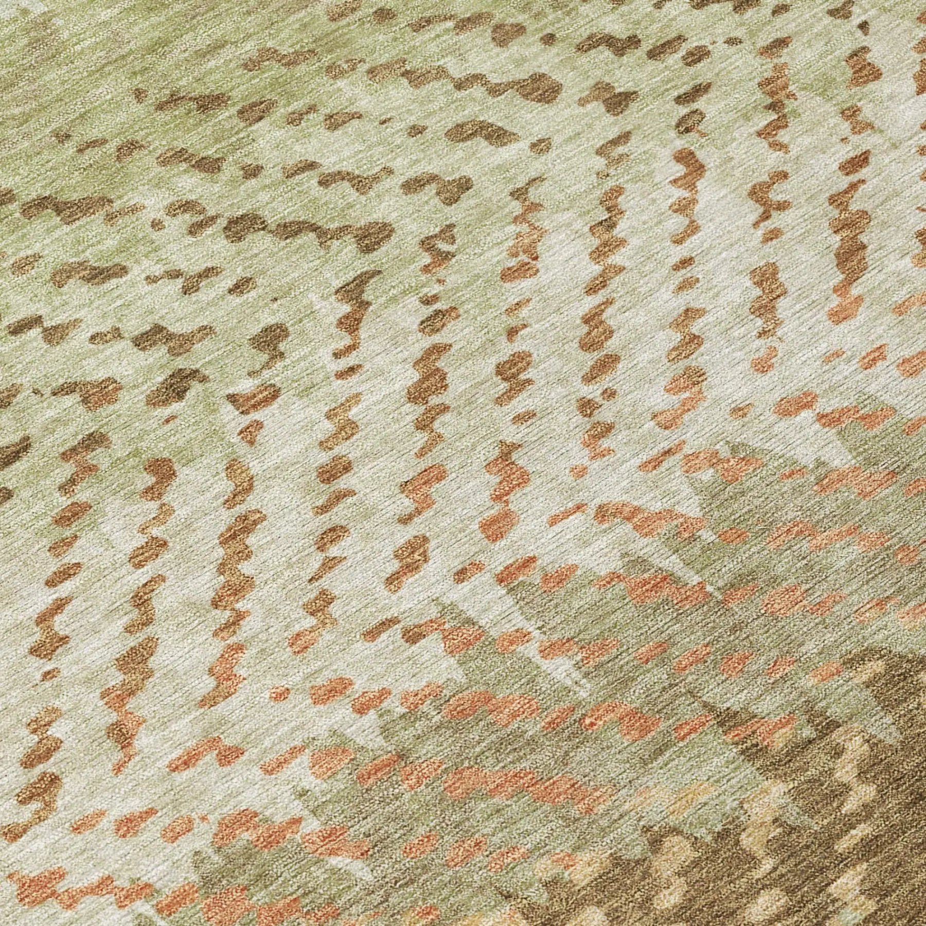 8' X 10' Sage And Green Striped Washable Indoor Outdoor Area Rug Homeroots Outdoor