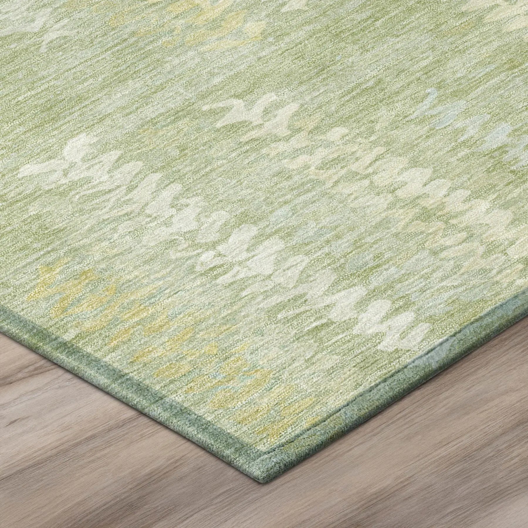 8' X 10' Sage And Green Striped Washable Indoor Outdoor Area Rug Homeroots Outdoor
