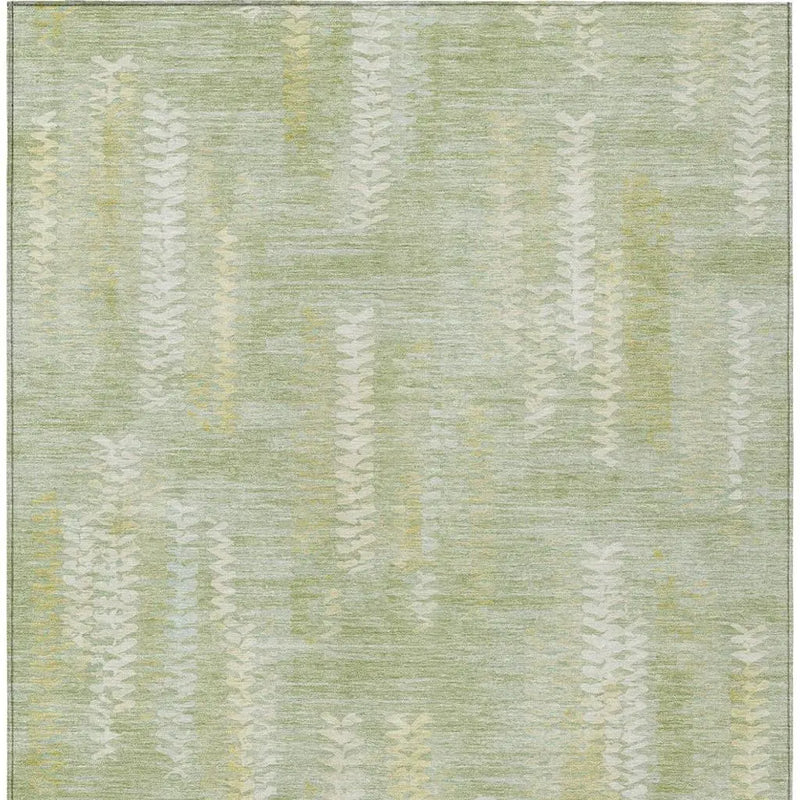 8' X 10' Sage And Green Striped Washable Indoor Outdoor Area Rug Homeroots Outdoor