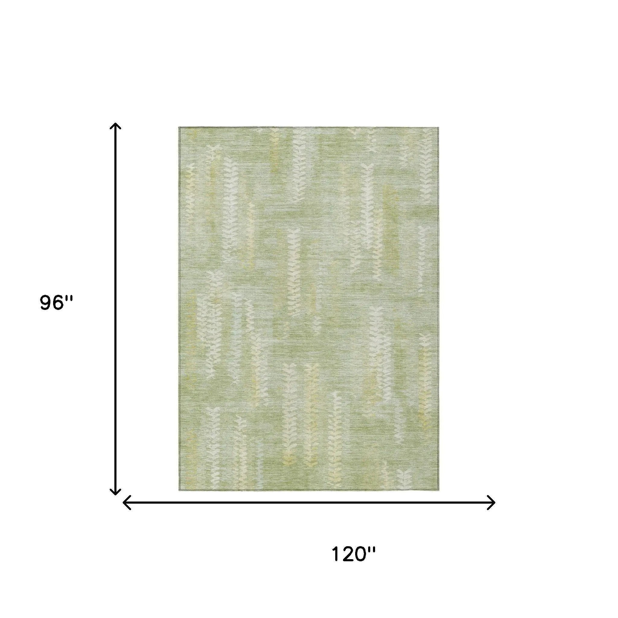 8' X 10' Sage And Green Striped Washable Indoor Outdoor Area Rug Homeroots Outdoor