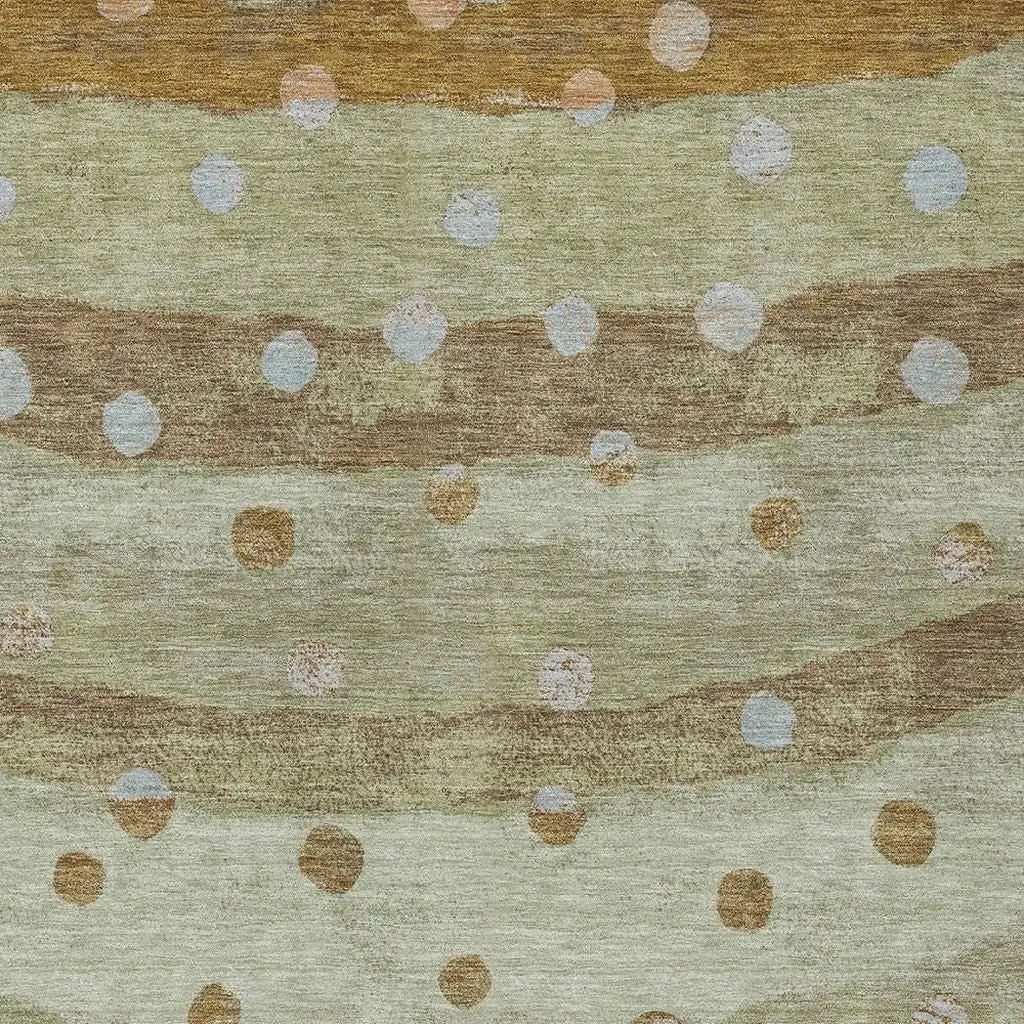 8' X 10' Sage And Green Striped Washable Indoor Outdoor Area Rug Homeroots Outdoor