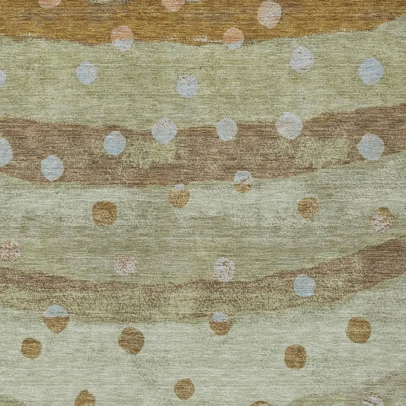 8' X 10' Sage And Green Striped Washable Indoor Outdoor Area Rug Homeroots Outdoor
