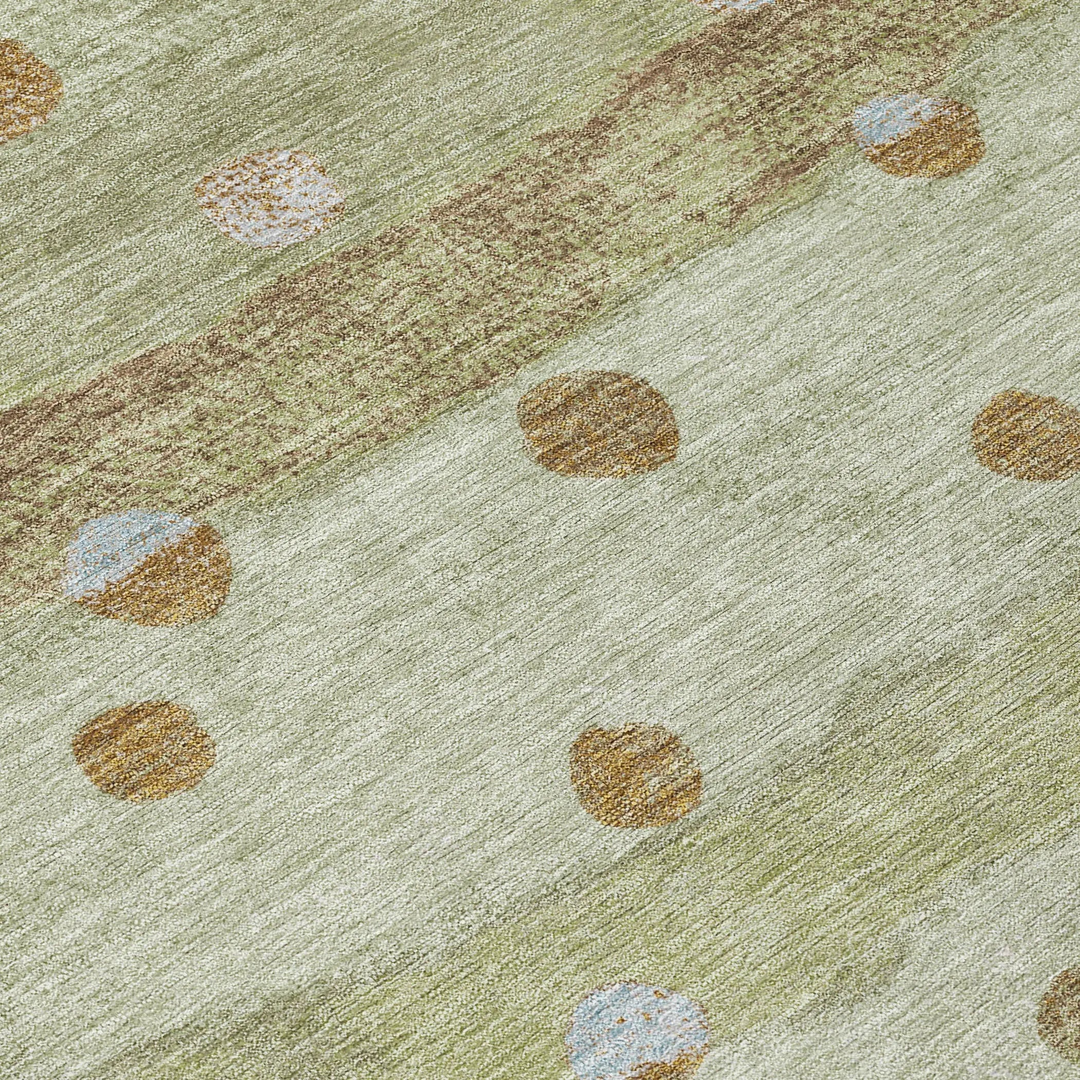 8' X 10' Sage And Green Striped Washable Indoor Outdoor Area Rug Homeroots Outdoor