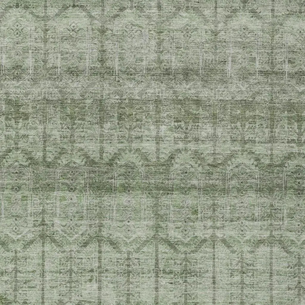 8' X 10' Sage And Green Tribal Washable Indoor Outdoor Area Rug Homeroots Outdoor