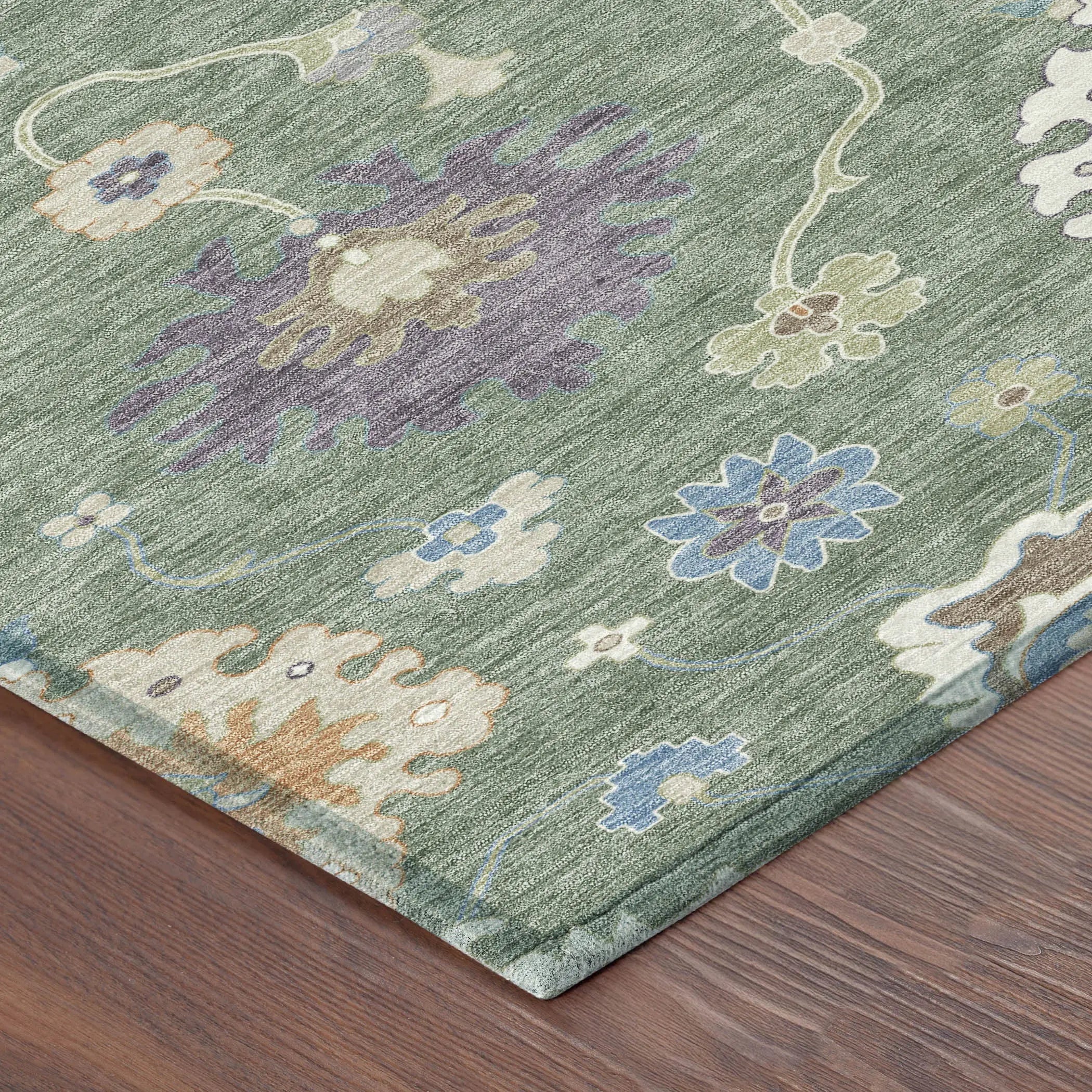 8' X 10' Sage And Orange Oriental Washable Indoor Outdoor Area Rug Homeroots Outdoor