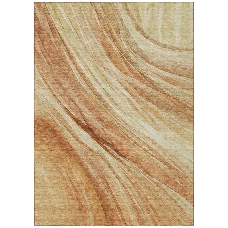 8' X 10' Salmon And Orange Abstract Washable Indoor Outdoor Area Rug Homeroots Outdoor