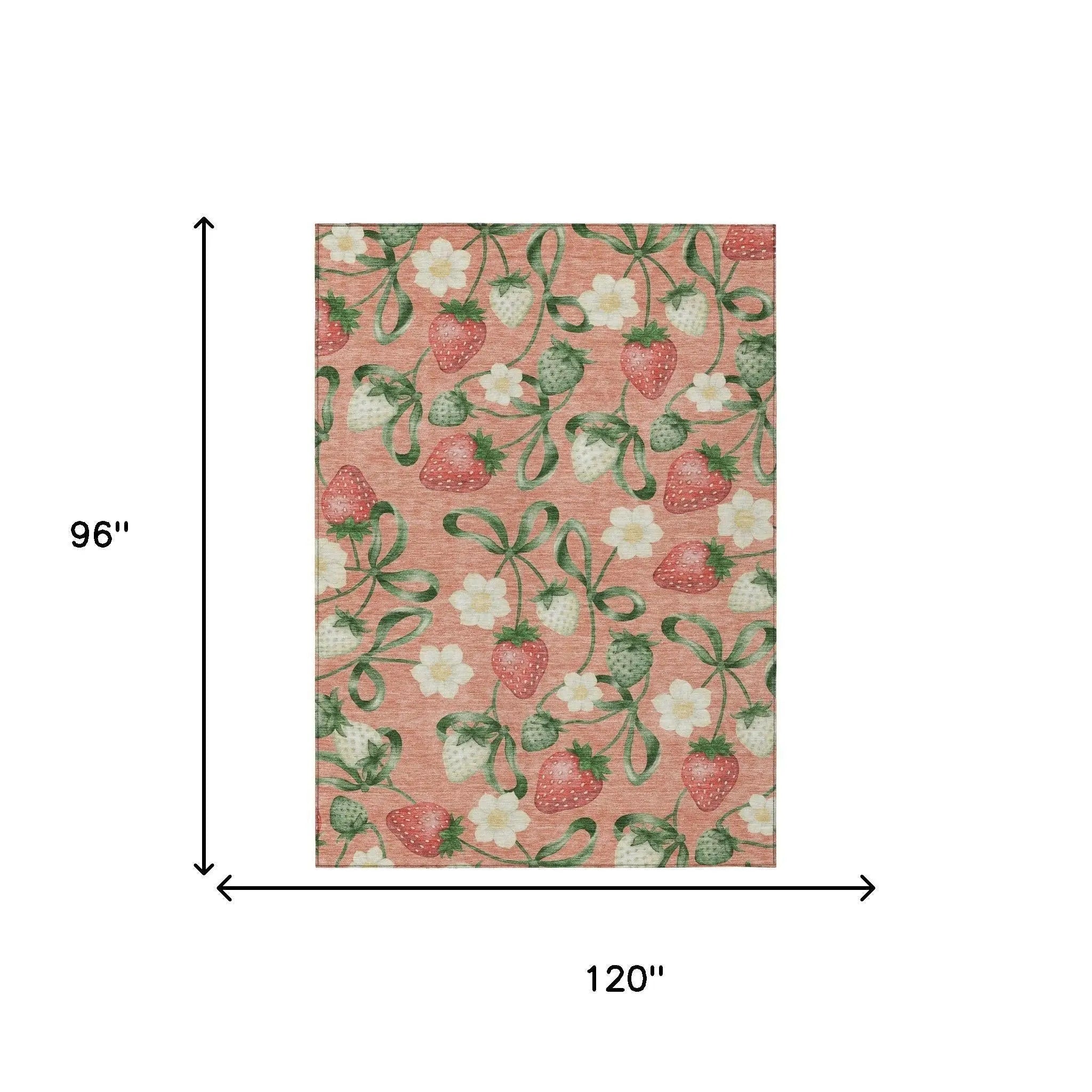 8' X 10' Salmon And Orange Floral Washable Indoor Outdoor Area Rug Homeroots Outdoor