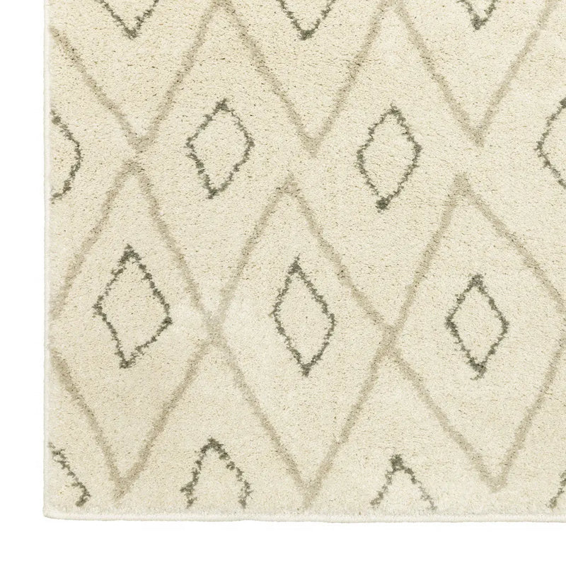 8' X 10' Sand Ash Grey And Ivory Geometric Power Loom Stain Resistant Area Rug Homeroots Home Decor