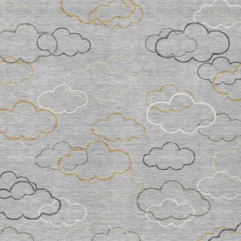 8' X 10' Silver And Beige Abstract Washable Indoor Outdoor Area Rug Homeroots Outdoor