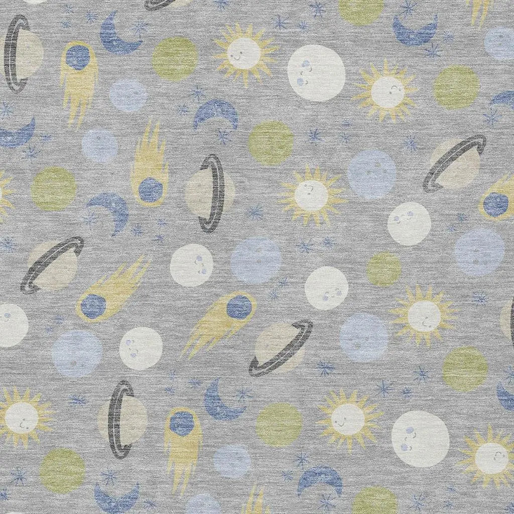 8' X 10' Silver And Blue Geometric Washable Indoor Outdoor Area Rug Homeroots Outdoor