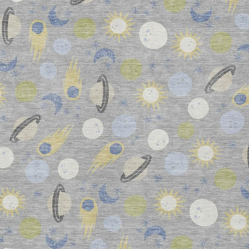 8' X 10' Silver And Blue Geometric Washable Indoor Outdoor Area Rug Homeroots Outdoor
