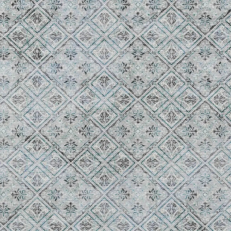 8' X 10' Silver And Brown Geometric Washable Indoor Outdoor Area Rug Homeroots Outdoor