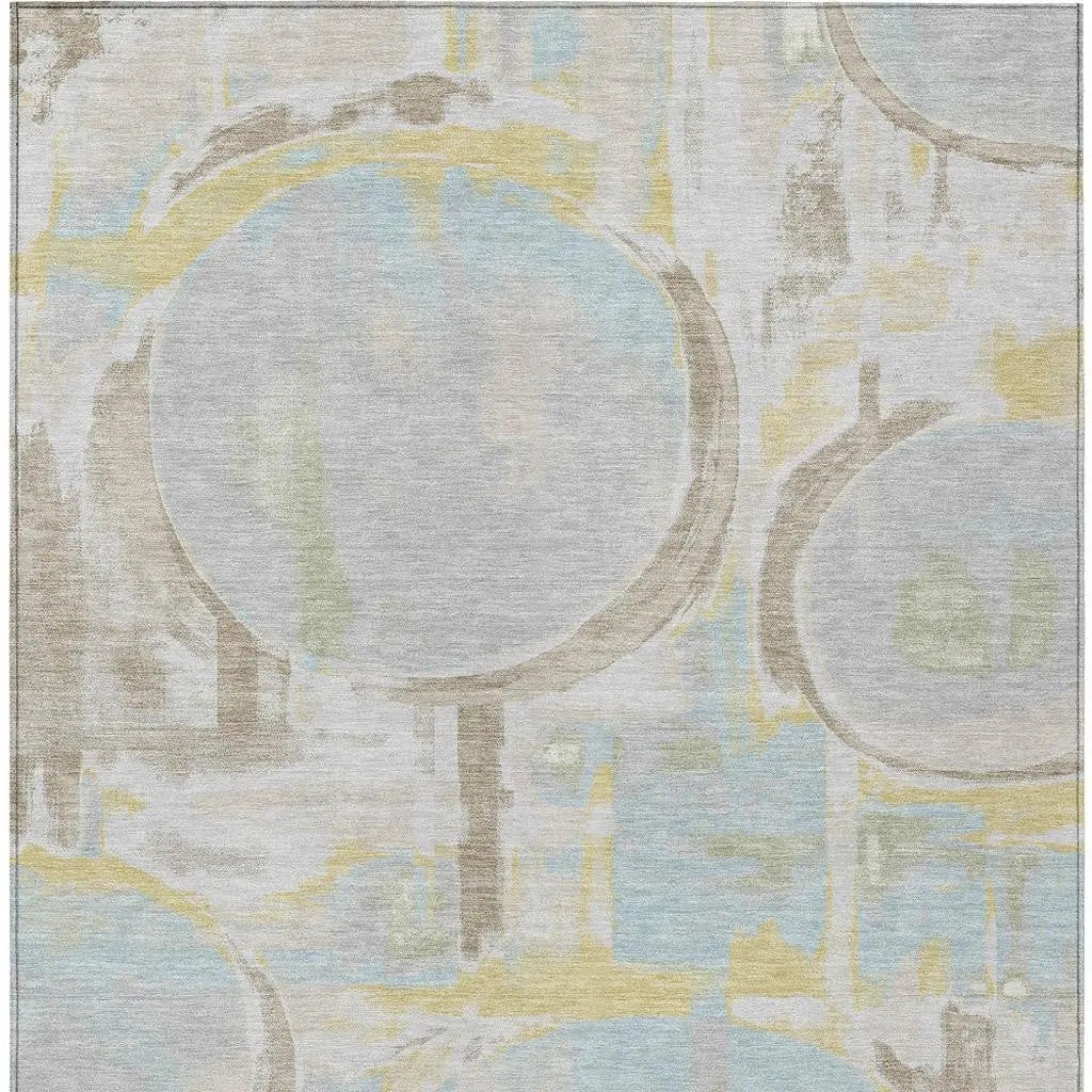 8' X 10' Silver And Gray Abstract Washable Indoor Outdoor Area Rug Homeroots Outdoor