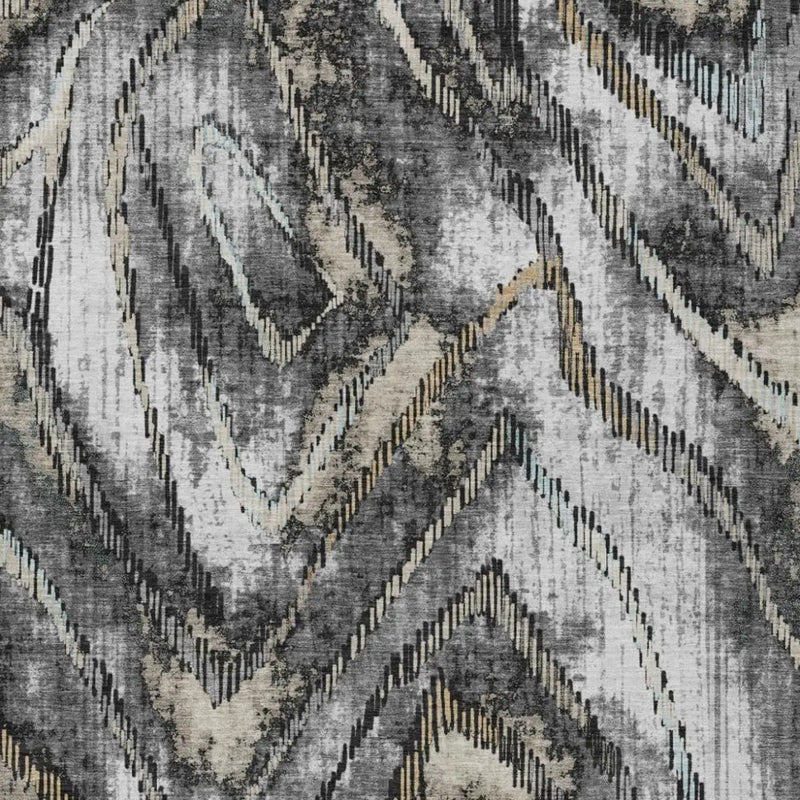 8' X 10' Silver And Gray Abstract Washable Indoor Outdoor Area Rug Homeroots Outdoor