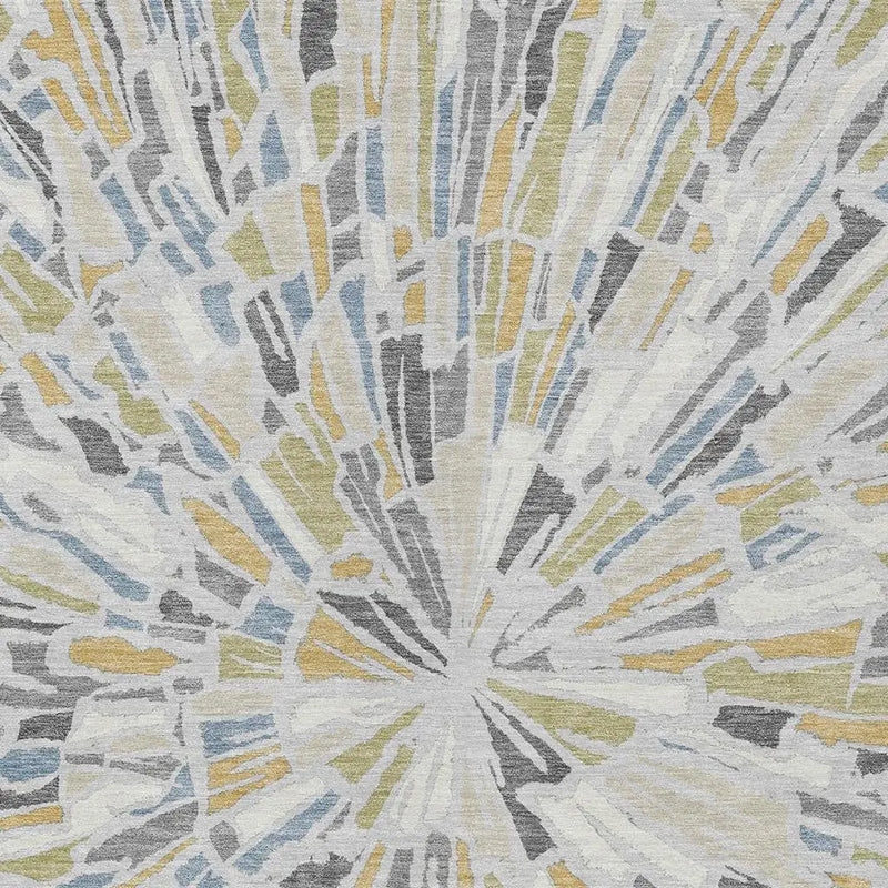 8' X 10' Silver And Gray Abstract Washable Indoor Outdoor Area Rug Homeroots Outdoor