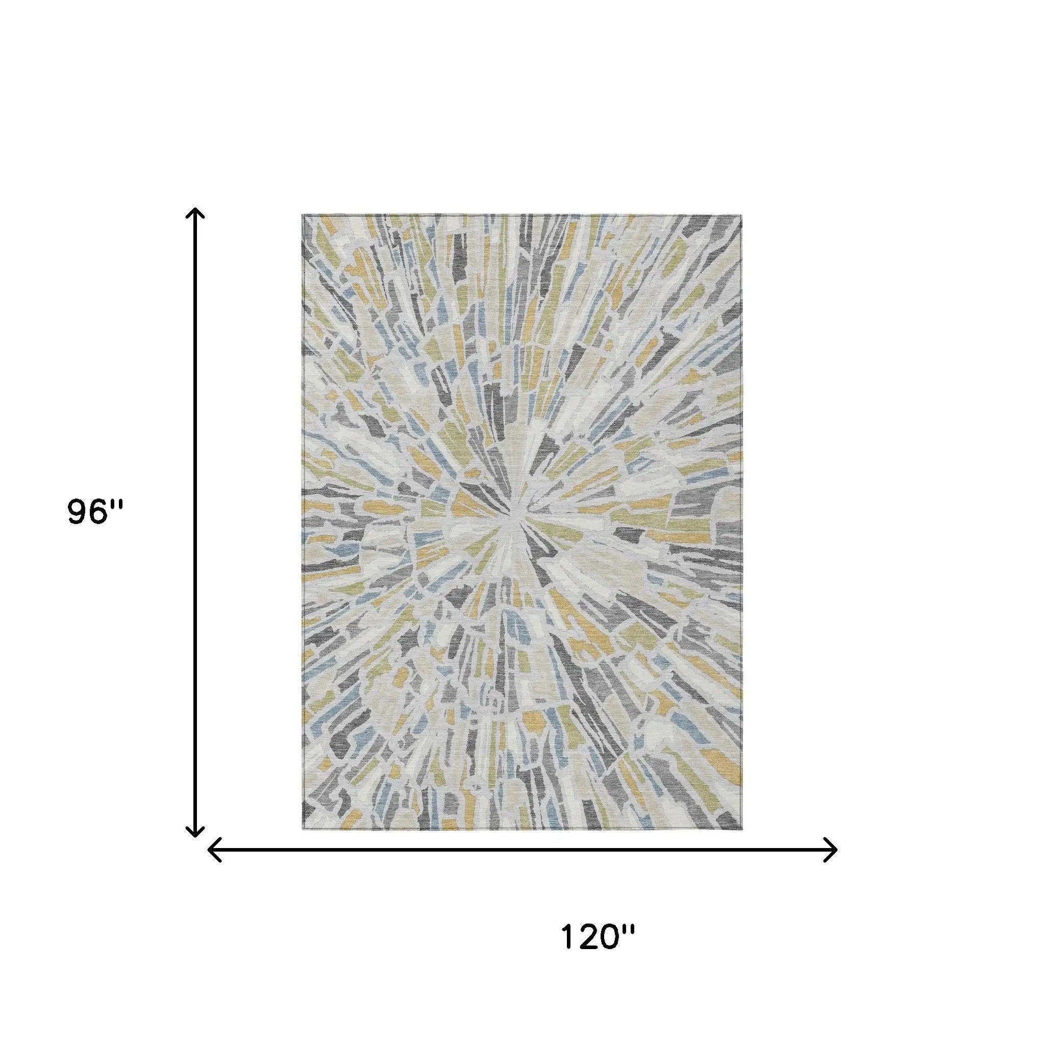 8' X 10' Silver And Gray Abstract Washable Indoor Outdoor Area Rug Homeroots Outdoor