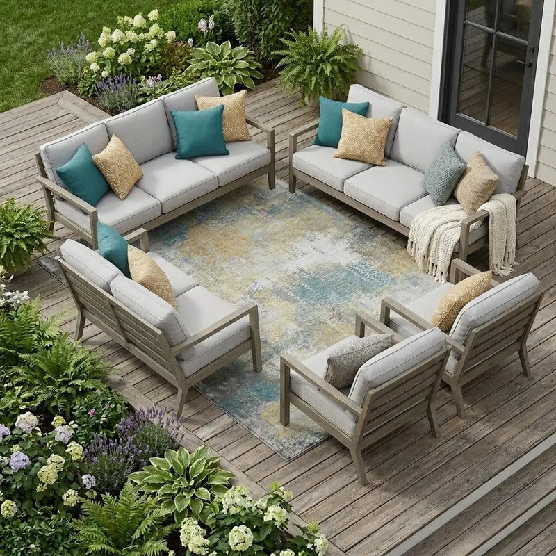 8' X 10' Silver And Gray Abstract Washable Indoor Outdoor Area Rug Homeroots Outdoor