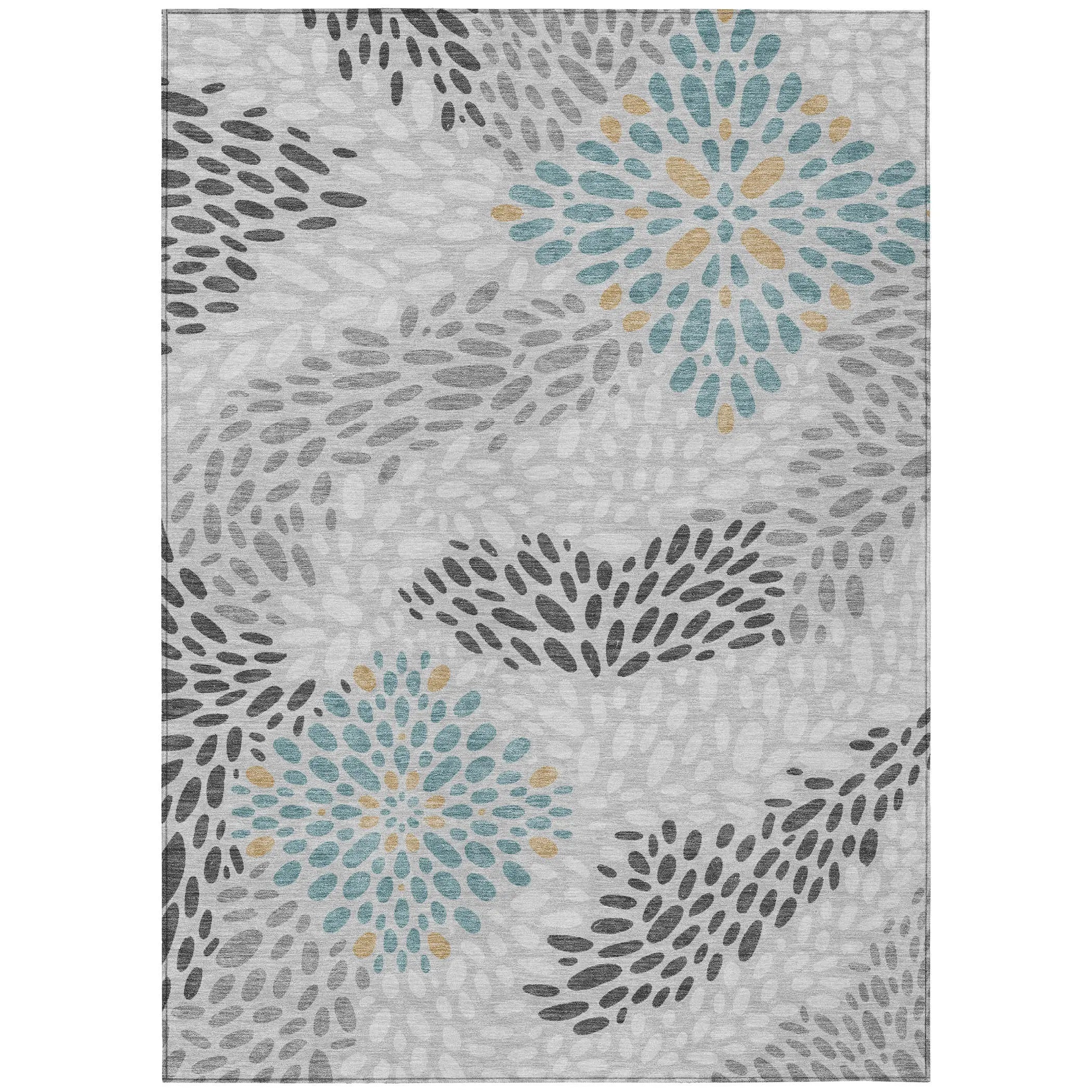 8' X 10' Silver And Gray Abstract Washable Indoor Outdoor Area Rug Homeroots Outdoor