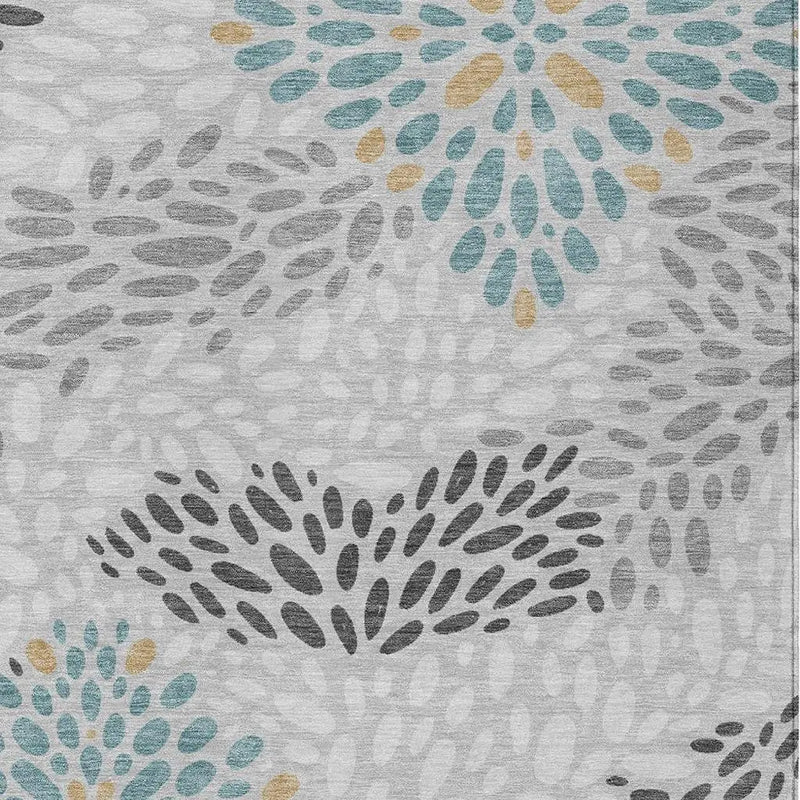 8' X 10' Silver And Gray Abstract Washable Indoor Outdoor Area Rug Homeroots Outdoor