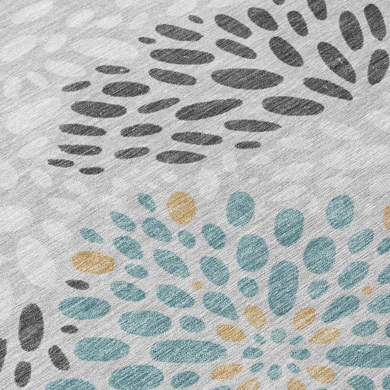 8' X 10' Silver And Gray Abstract Washable Indoor Outdoor Area Rug Homeroots Outdoor