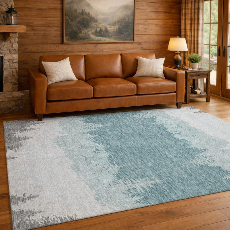 8' X 10' Silver And Gray Floral Washable Indoor Outdoor Area Rug Homeroots Outdoor