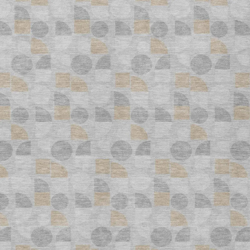8' X 10' Silver And Gray Geometric Washable Indoor Outdoor Area Rug Homeroots Outdoor