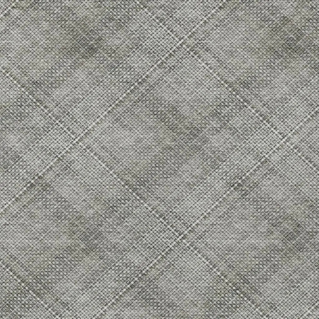 8' X 10' Silver And Gray Plaid Washable Indoor Outdoor Area Rug Homeroots Outdoor