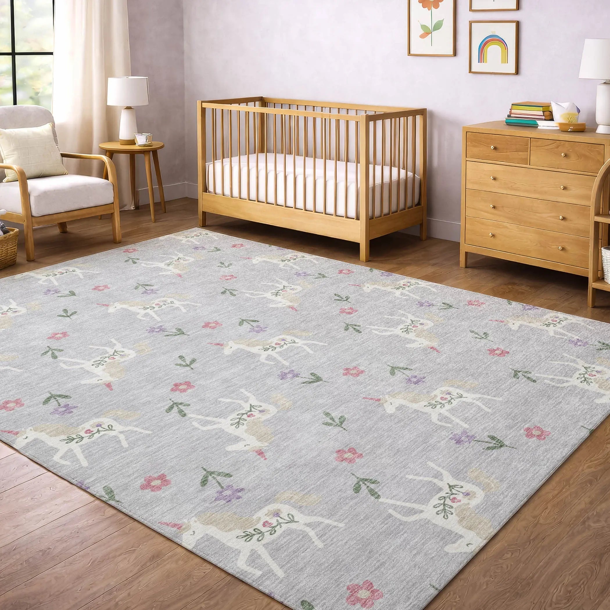 8' X 10' Silver And Ivory Floral Washable Indoor Outdoor Area Rug Homeroots Outdoor