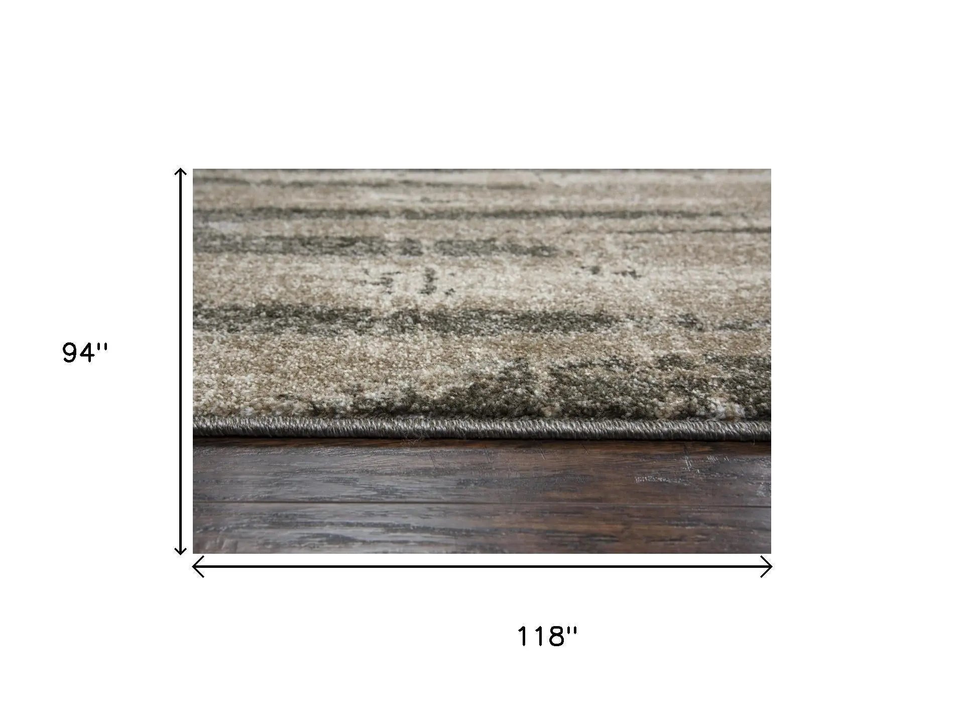8' X 10' Silver Beige And Taupe Abstract Area Rug Homeroots Home Decor