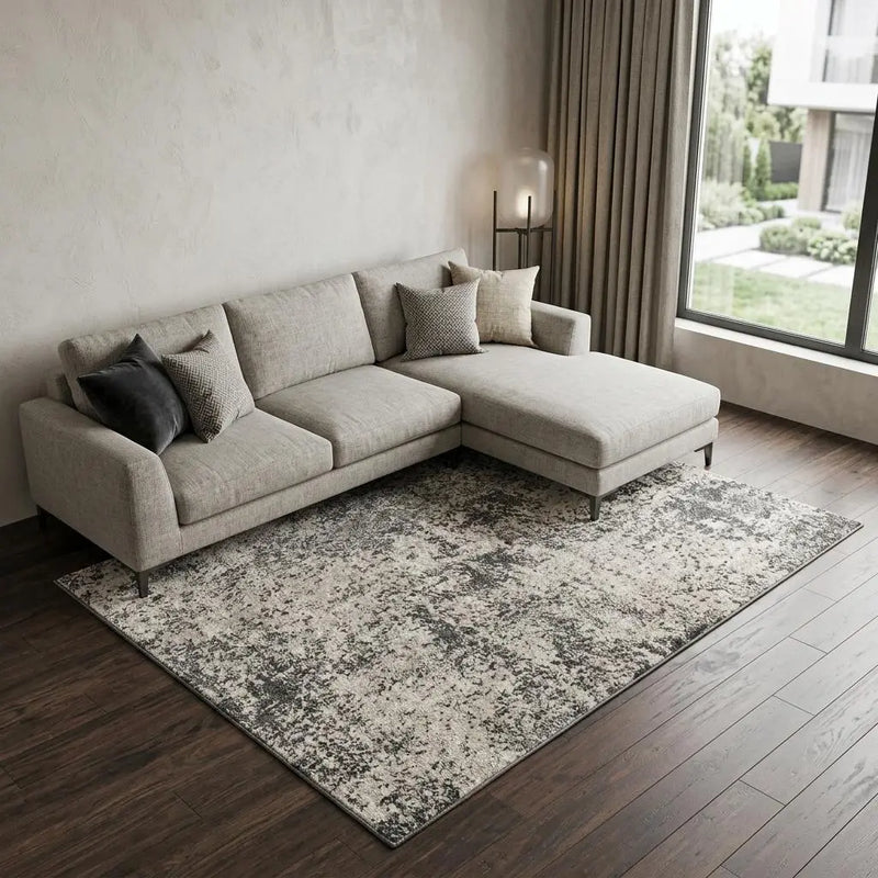 8' X 10' Silver Gray And Taupe Abstract Area Rug Homeroots Home Decor