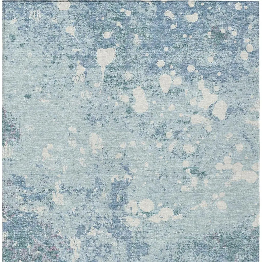 8' X 10' Sky Blue And Beige Abstract Washable Indoor Outdoor Area Rug Homeroots Outdoor