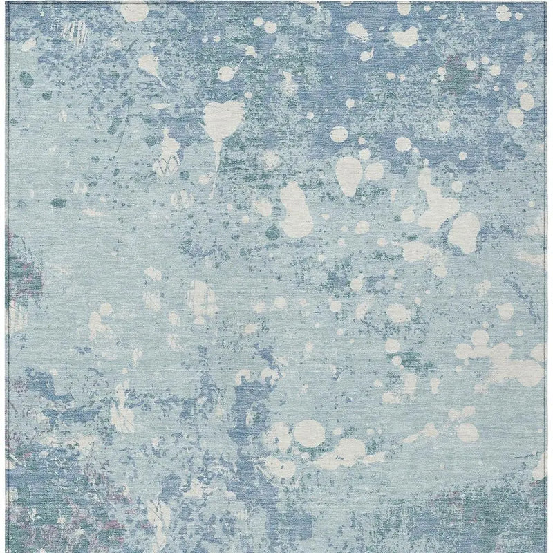 8' X 10' Sky Blue And Beige Abstract Washable Indoor Outdoor Area Rug Homeroots Outdoor