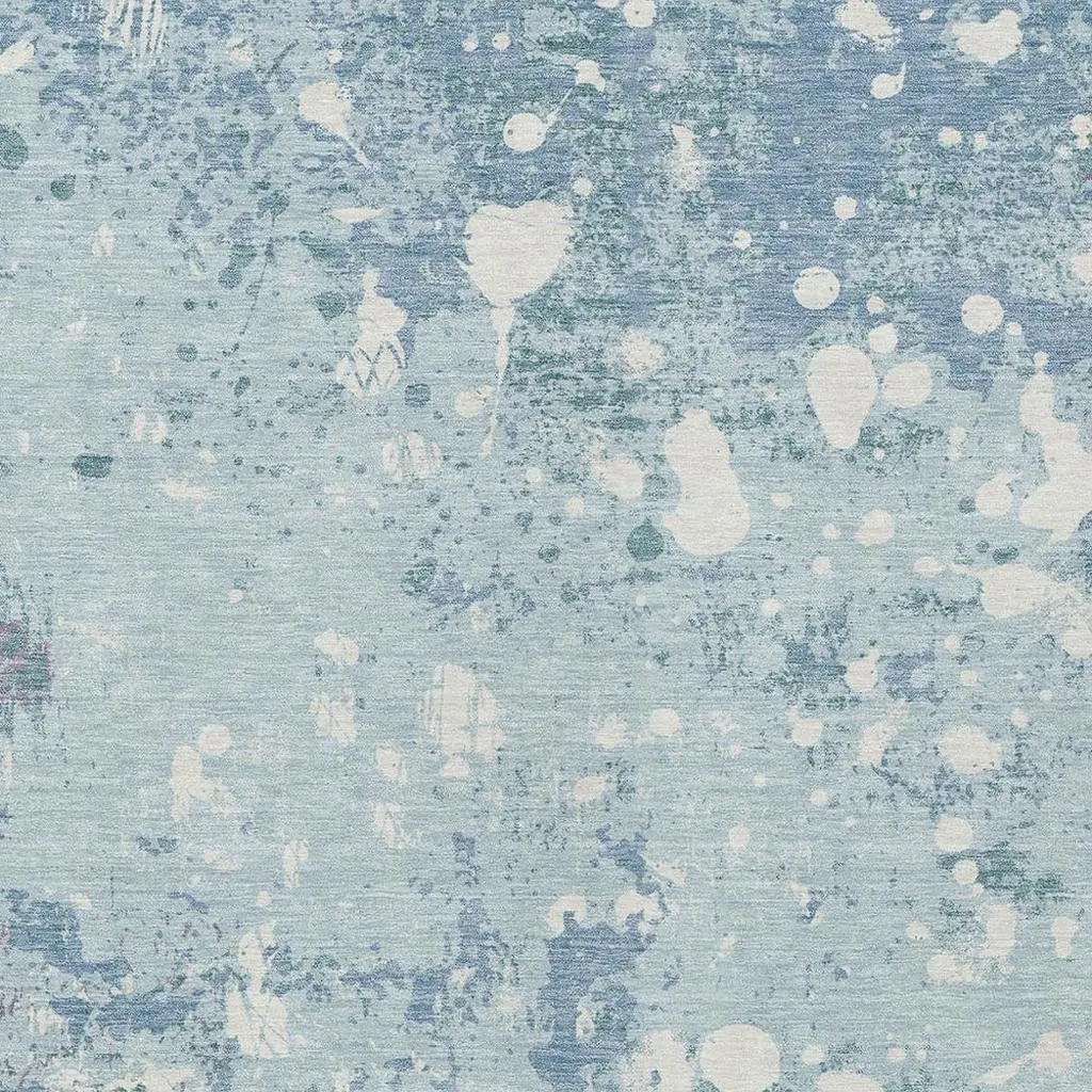 8' X 10' Sky Blue And Beige Abstract Washable Indoor Outdoor Area Rug Homeroots Outdoor