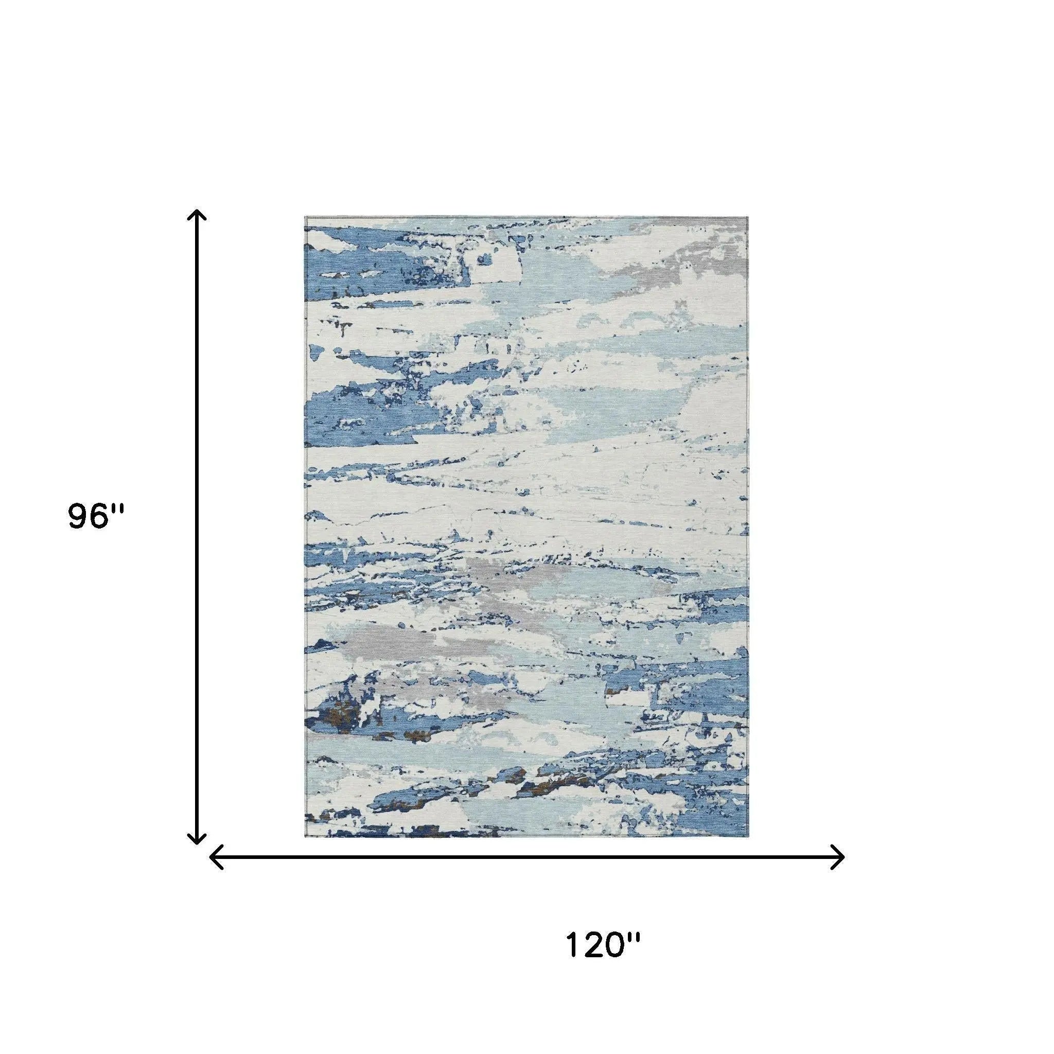 8' X 10' Sky Blue And Blue Abstract Washable Indoor Outdoor Area Rug Homeroots Outdoor