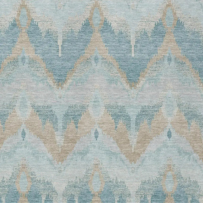 8' X 10' Sky Blue And Blue Abstract Washable Indoor Outdoor Area Rug Homeroots Outdoor