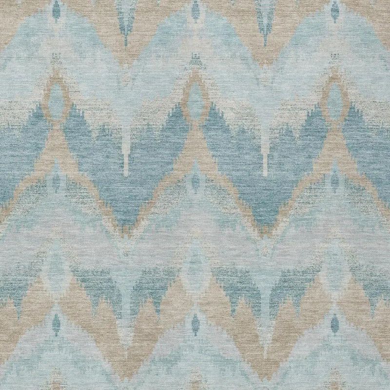 8' X 10' Sky Blue And Blue Abstract Washable Indoor Outdoor Area Rug Homeroots Outdoor