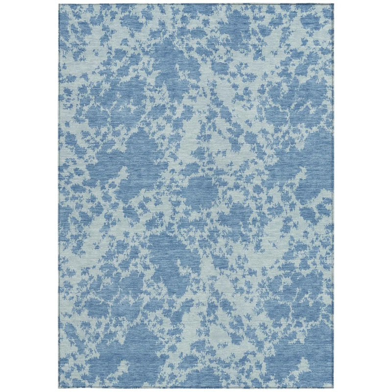 8' X 10' Sky Blue And Blue Abstract Washable Indoor Outdoor Area Rug Homeroots Outdoor
