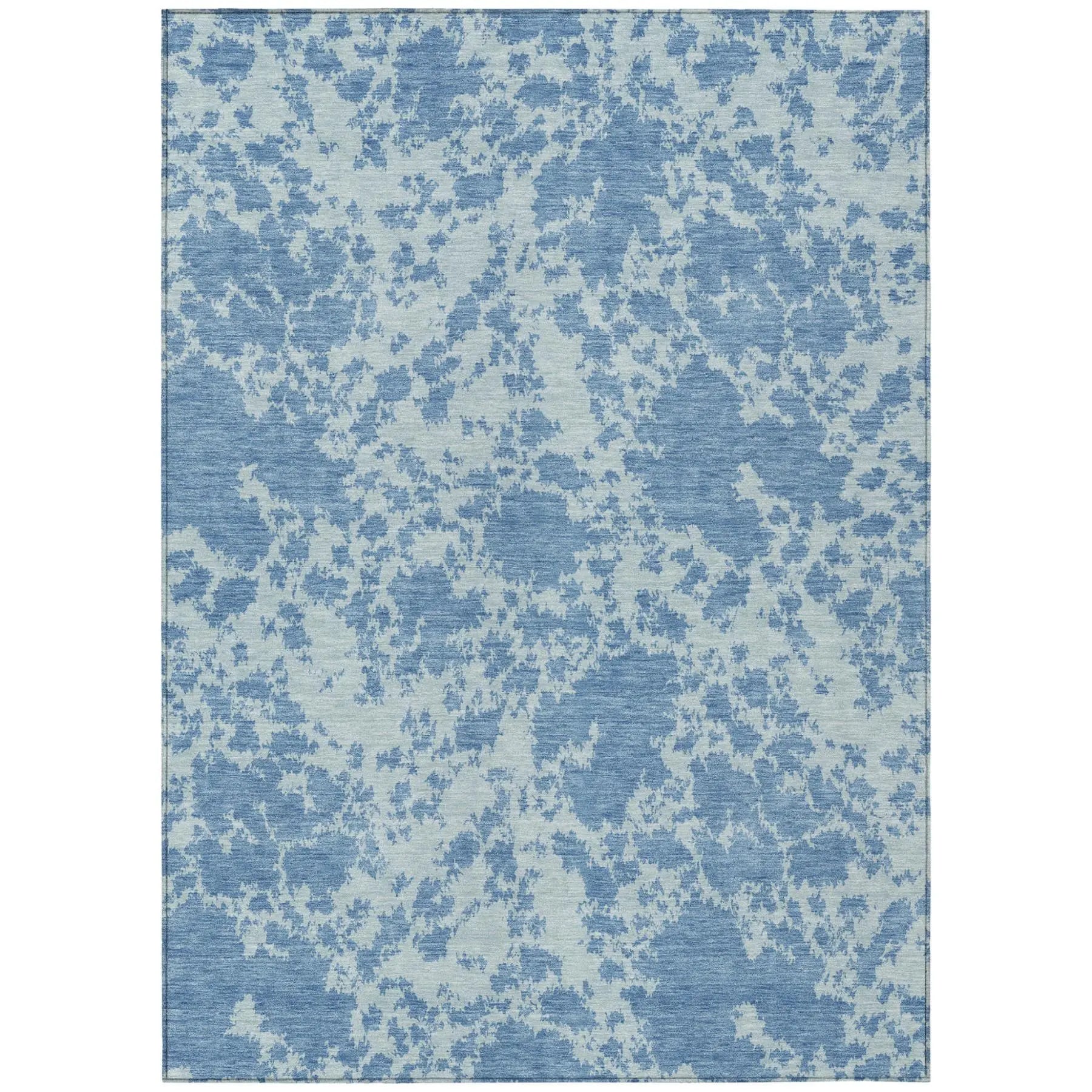 8' X 10' Sky Blue And Blue Abstract Washable Indoor Outdoor Area Rug Homeroots Outdoor