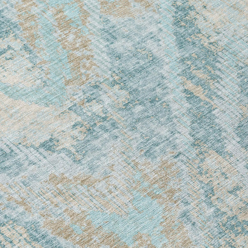 8' X 10' Sky Blue And Blue Abstract Washable Indoor Outdoor Area Rug Homeroots Outdoor