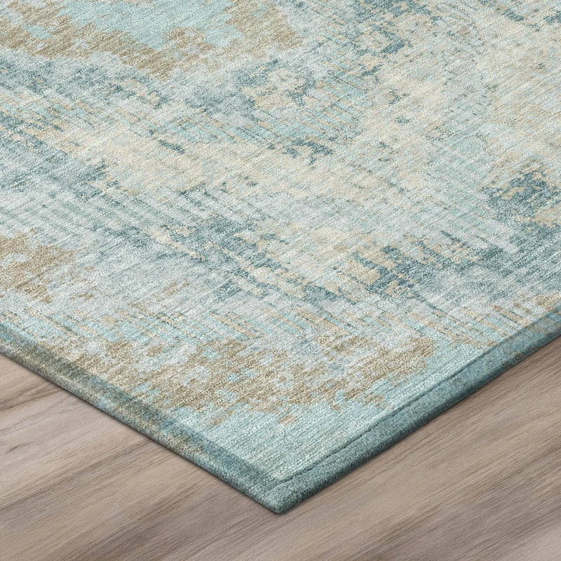 8' X 10' Sky Blue And Blue Abstract Washable Indoor Outdoor Area Rug Homeroots Outdoor