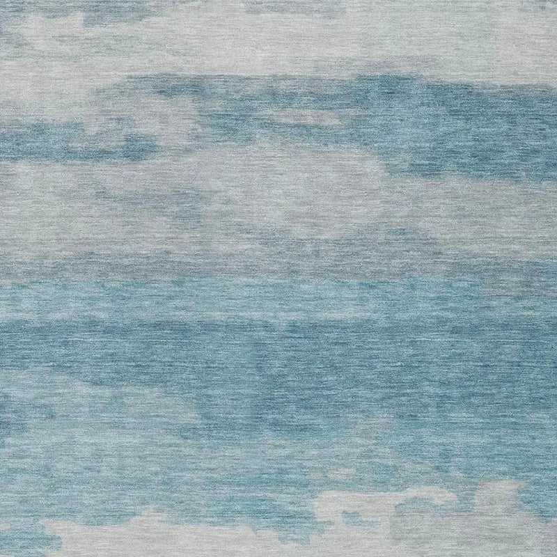 8' X 10' Sky Blue And Blue Abstract Washable Indoor Outdoor Area Rug Homeroots Outdoor