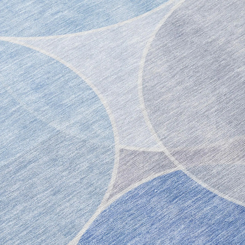 8' X 10' Sky Blue And Blue Geometric Washable Indoor Outdoor Area Rug Homeroots Outdoor