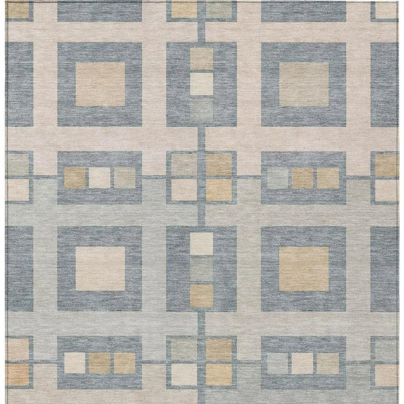 8' X 10' Sky Blue And Blue Geometric Washable Indoor Outdoor Area Rug Homeroots Outdoor