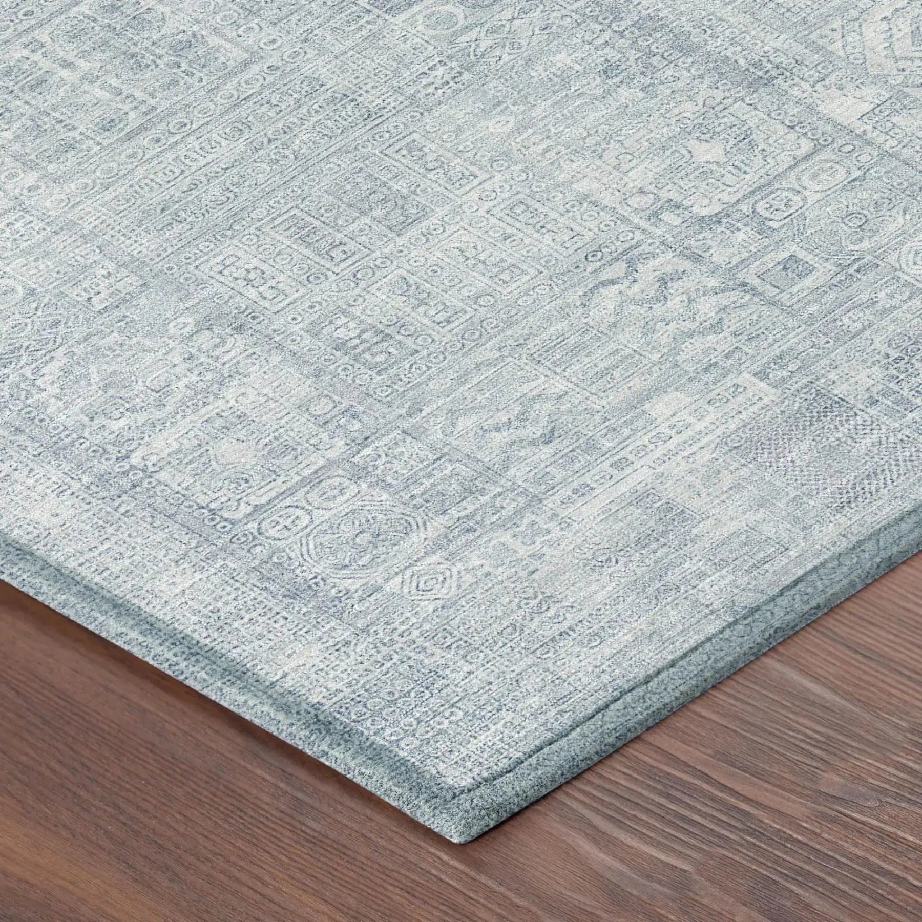 8' X 10' Sky Blue And Blue Oriental Washable Indoor Outdoor Area Rug Homeroots Outdoor
