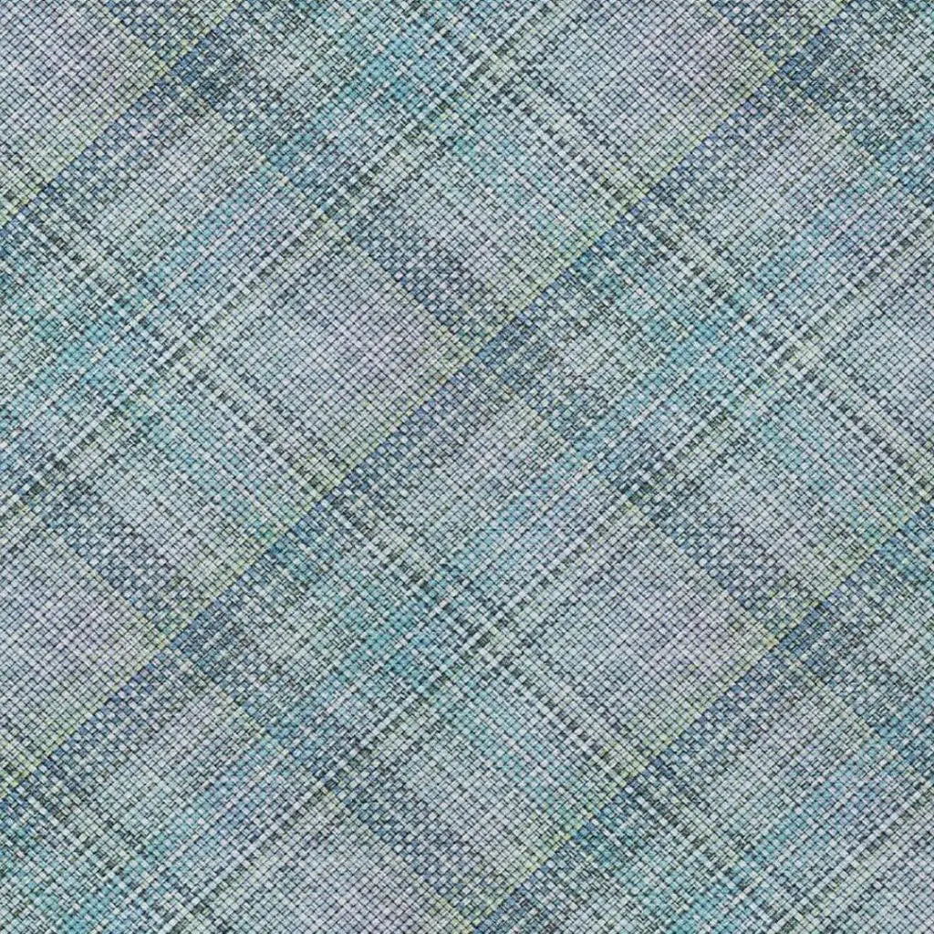 8' X 10' Sky Blue And Blue Plaid Washable Indoor Outdoor Area Rug Homeroots Outdoor