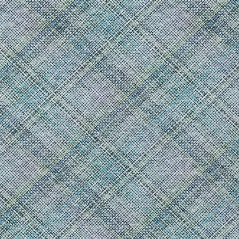 8' X 10' Sky Blue And Blue Plaid Washable Indoor Outdoor Area Rug Homeroots Outdoor