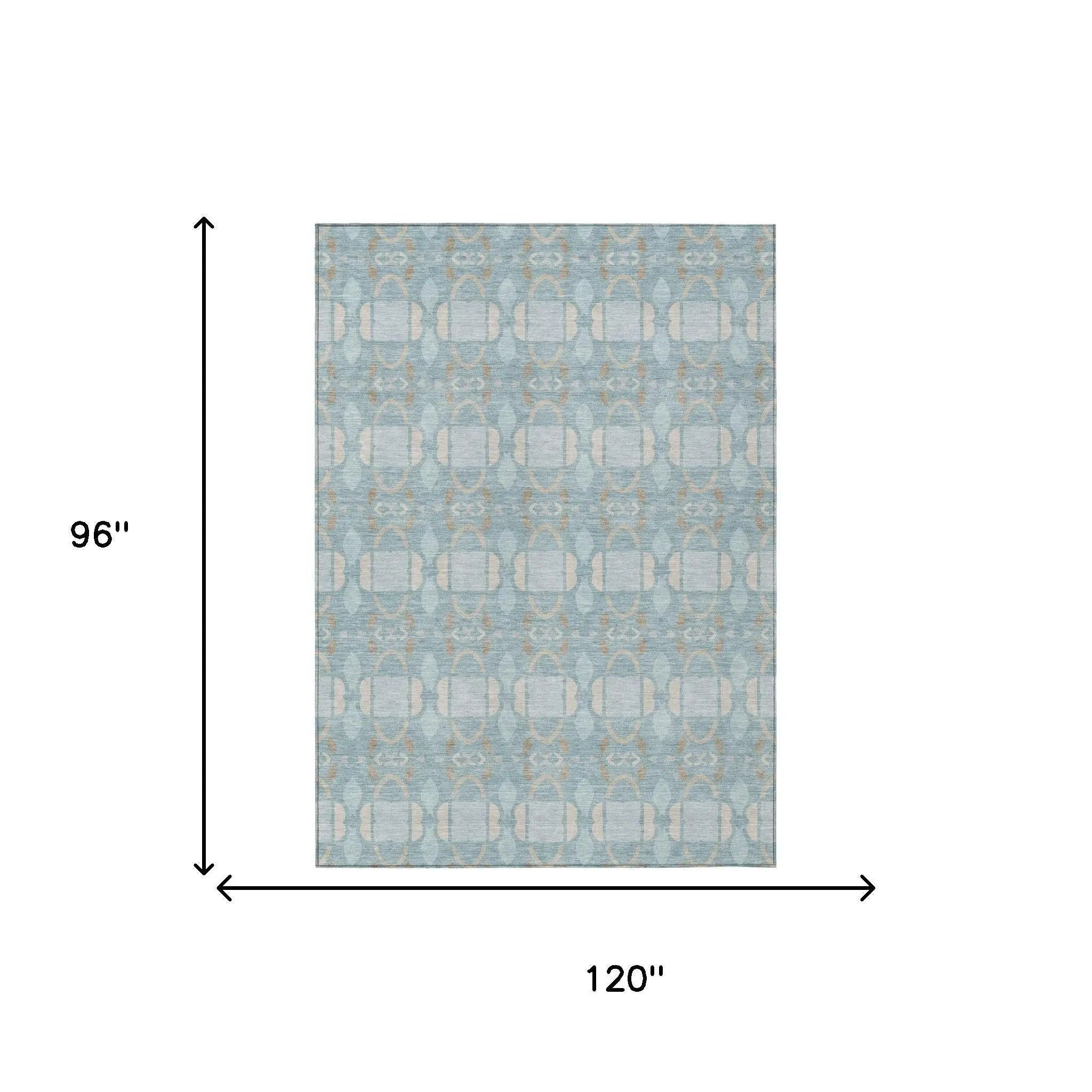 8' X 10' Sky Blue And Blue Striped Washable Indoor Outdoor Area Rug Homeroots Outdoor