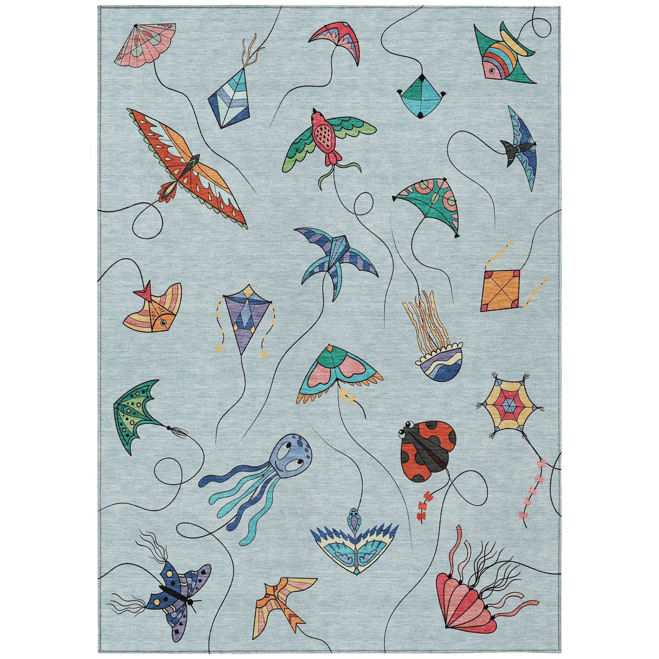 8' X 10' Sky Blue And Gold Geometric Washable Indoor Outdoor Area Rug Homeroots Outdoor