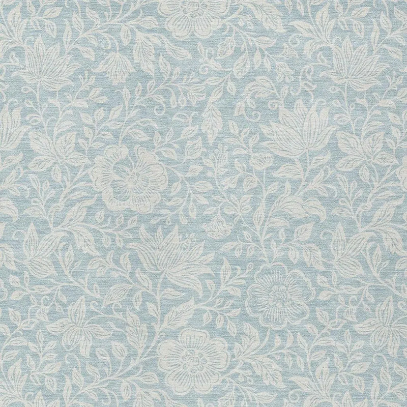 8' X 10' Sky Blue And Ivory Floral Washable Indoor Outdoor Area Rug Homeroots Outdoor
